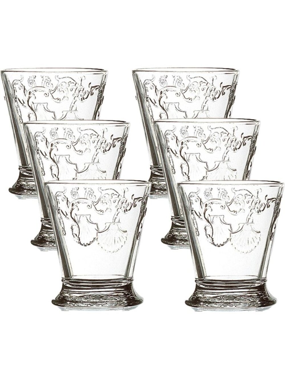 Elegant Versailles Glass Tumbler Set of 6 - Perfect for Home Decor